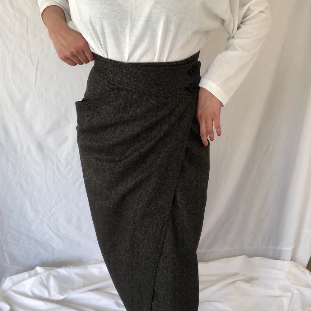 Vintage Tahari High Waist Wool Pencil Skirt